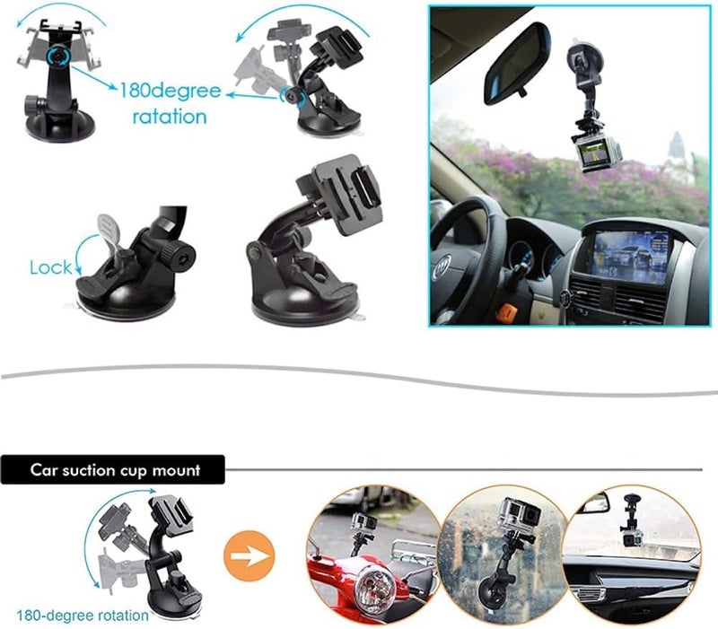 Reflex Camera 19-in-1 Action Camera Accessories Kit Compatible with GoPro Hero 13, 9-12, DJI Osmo Action 2, 3, 4, Pro 5, Insta360 Ace Pro/Ace Pro 2 and Other Sports Cameras & Durable Case - Image 5